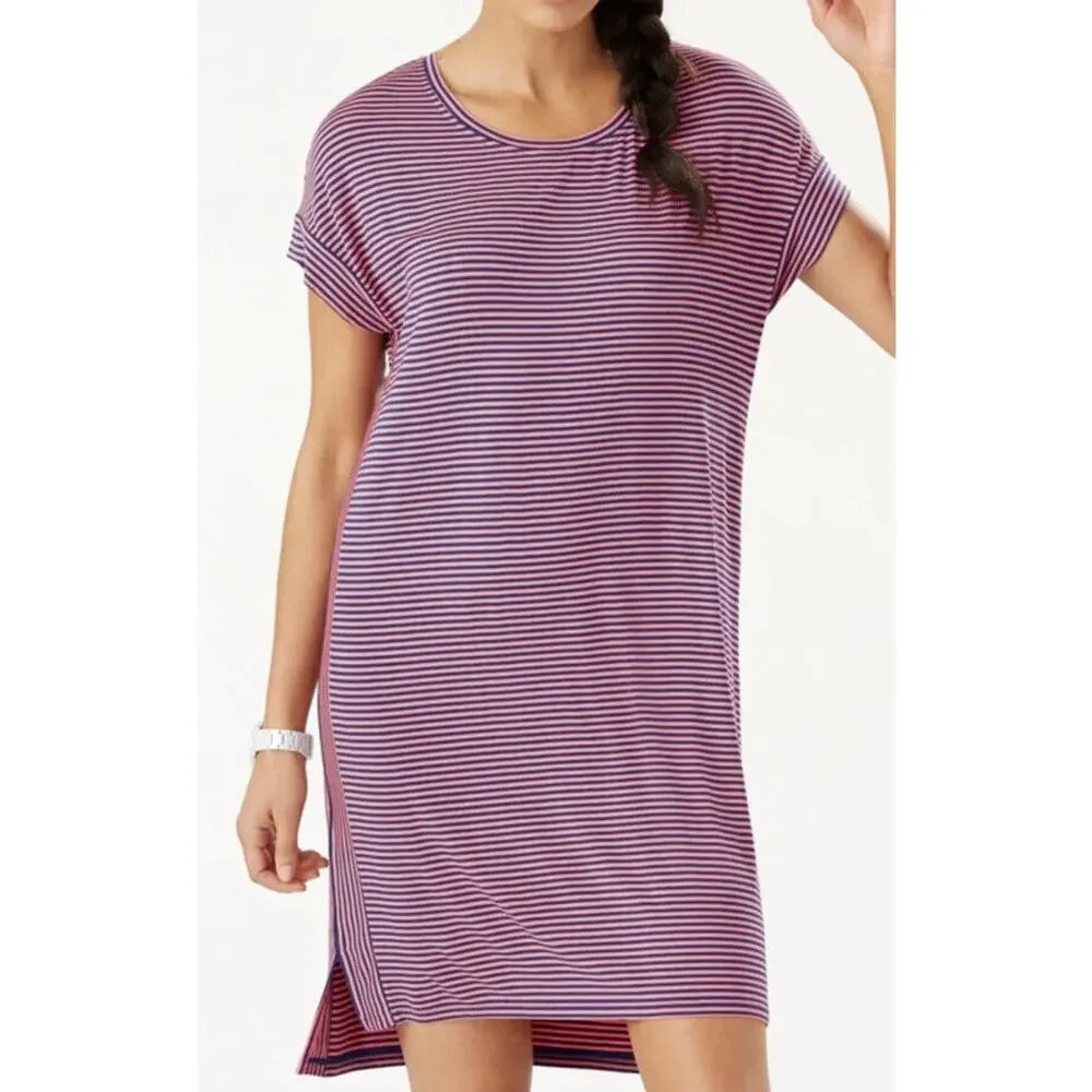 Tommy Bahama Women's XS Striped T-Shirt Dress Multicolor‎ Casual